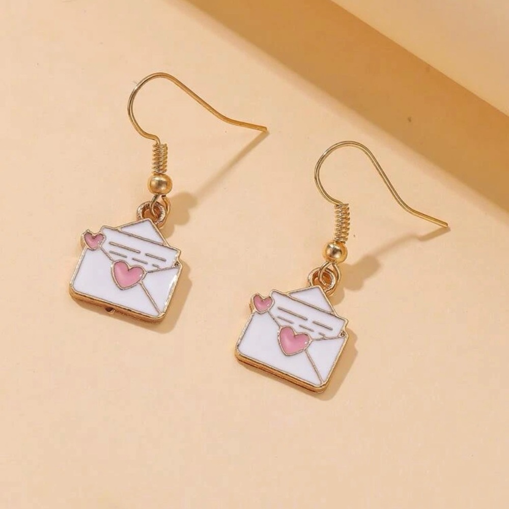 Heart letter earrings